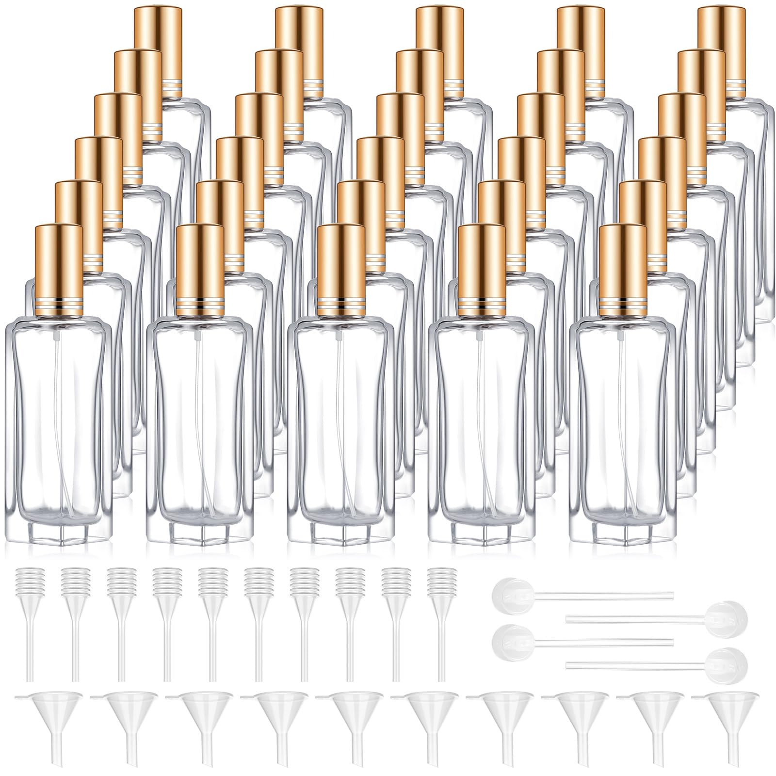 Domensi Glass Perfume Spray Bottles, Empty Refillable Containers