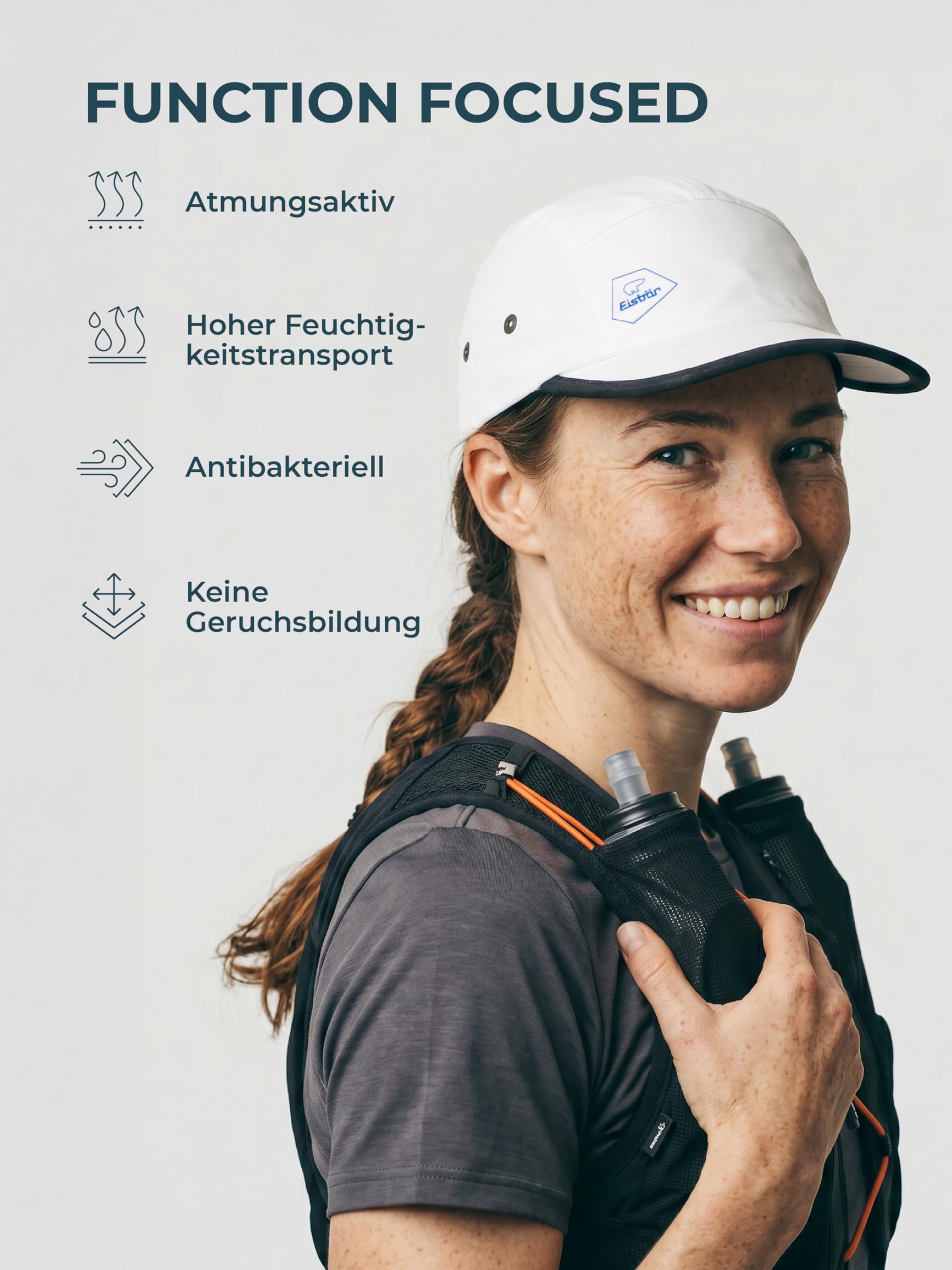 Eisbär Cappellino Orbit da uomo e da donna, traspirante, traspirante, ad asciugatura rapida, per corsa, per sport e attività all'aperto in estate