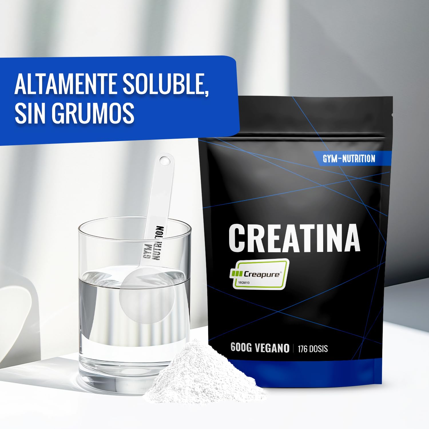 Creatina Monohidratada Creapure® – 600 g – Creatina Monohidrato Creapure en Polvo – Vegano – Envasado en Alemania - Creatine Monohydrate Powder