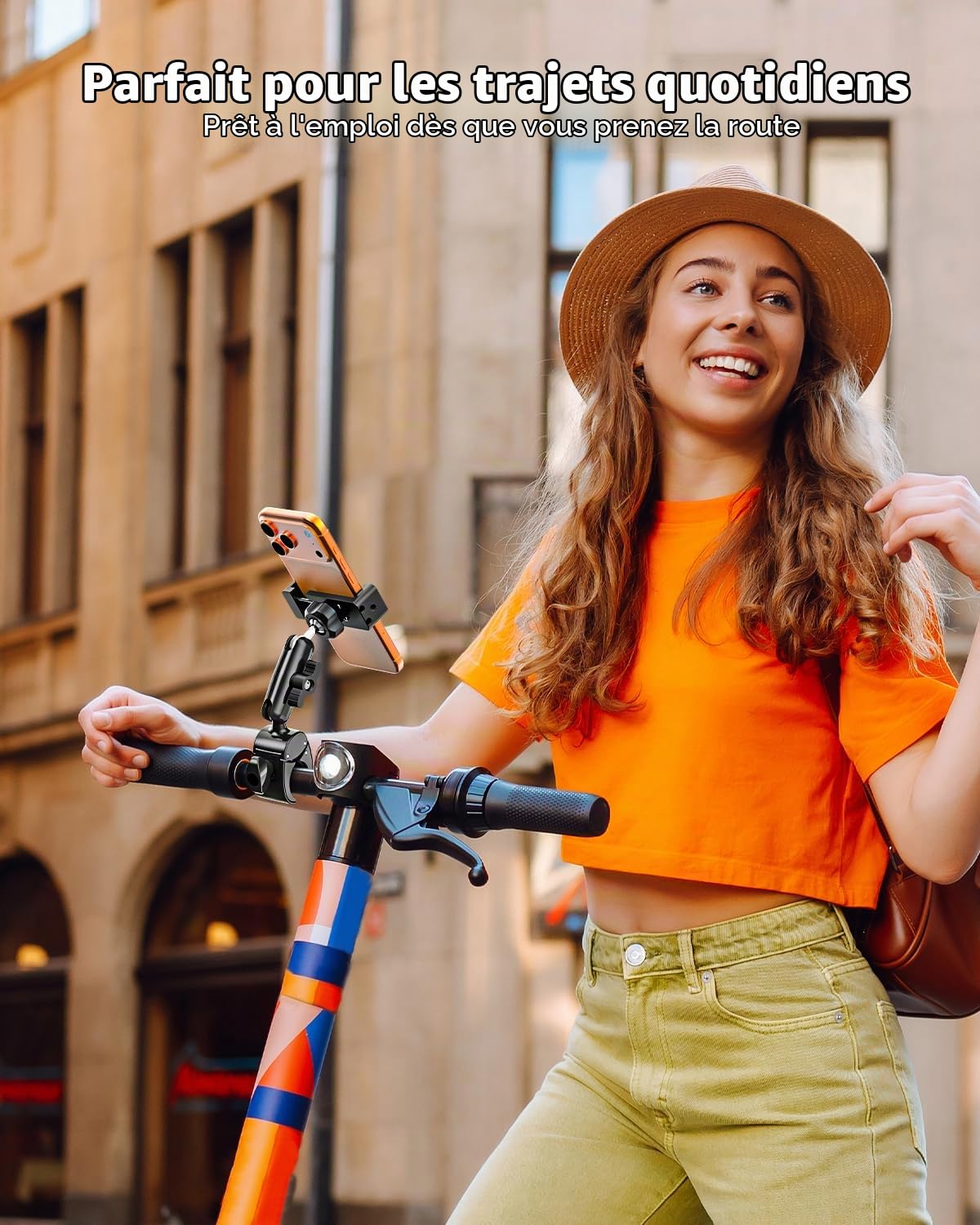 Support Téléphone Scooter en Métal - [Stable, Ne Tombe Pas] | Support Téléphone Trottinette Electrique Boot Moto avec Bras en Aluminium pour 4-7", iPhone 17 16 15 Pro Max Plus, Pixel, etc