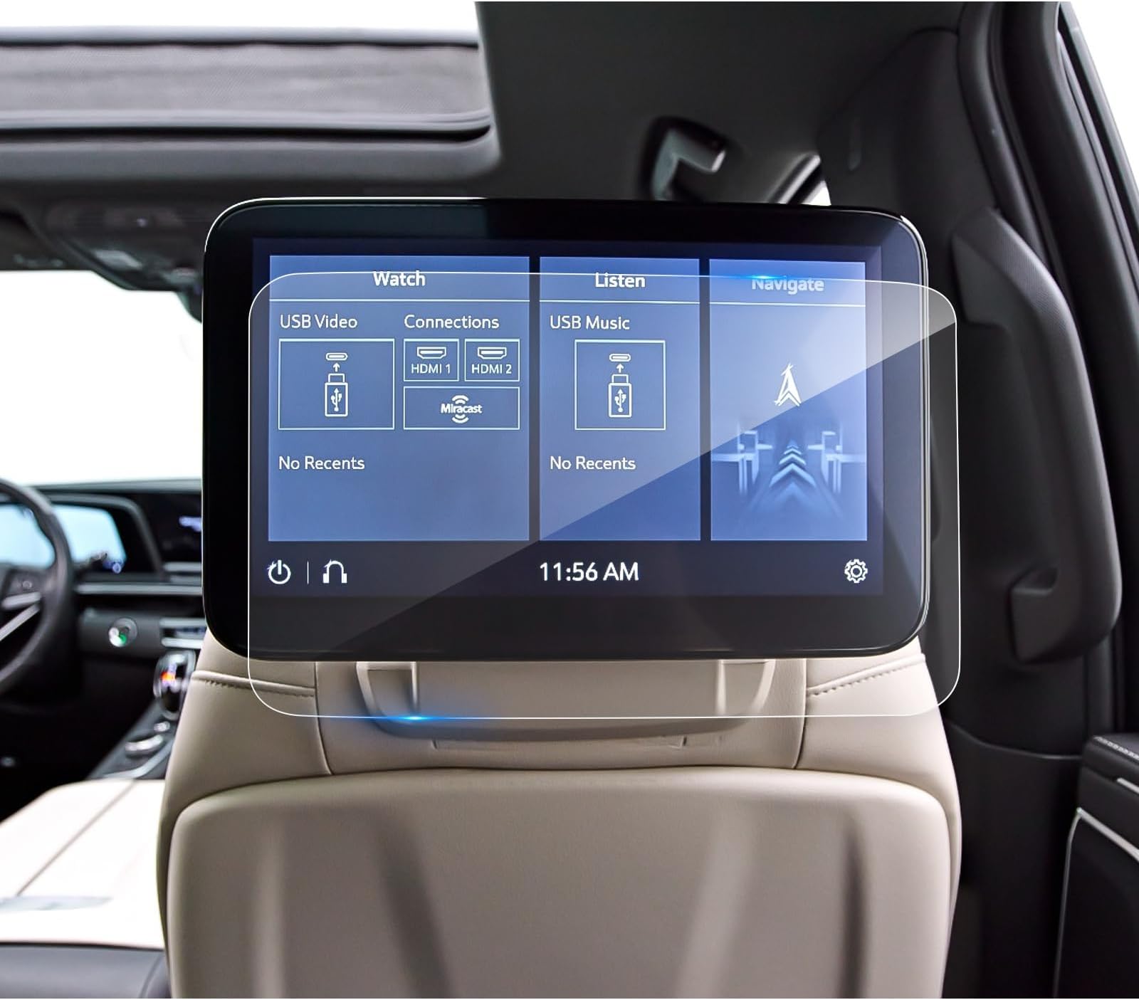 (2 PCS) 2021-2024 Escalade Screen Protector for Cadillac Escalade Rear Seat 12.6" Touch Screen Screen, 9H Tempered Glass 2023 Escalade Accessories 2024 Escalade Back Cover Display Protector
