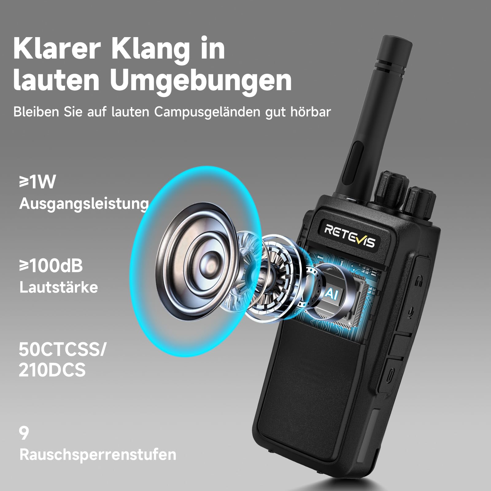 Retevis RT21 Handheld-Walkie-Talkies-Radio 16CH Wiederaufladbare 2-Wege-Fernverbindung mit CTCSS/DCS VOX für die Planungssicherheit des Airsoft-Wanderfestivals, Rettung(4 Stück Schwarz)