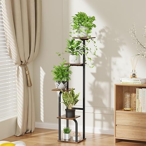 Miniatura 2 de Soporte para plantas de 5 niveles para interiores, estante para múltiples plantas, estante para macetas, estante de exhibición de macetas para