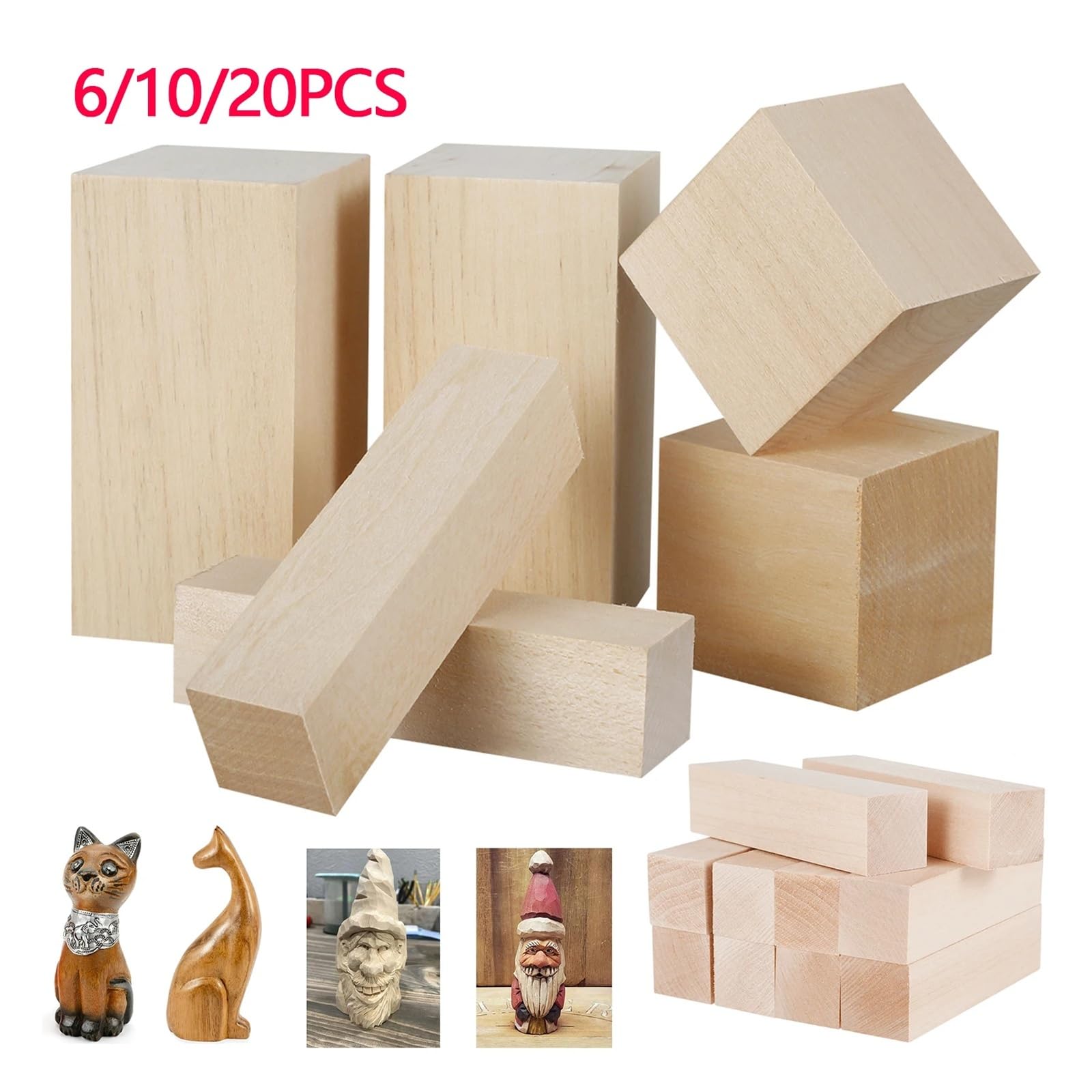Rzeźbienie w drewnie, 6/10/20 szt., blok do rzeźbienia w drewnie, naturalny korek, niedokończony, DIY, rękodzieło, rzeźbienie, blok, materiały plastyczne dla początkujących, miłośników rzemiosła