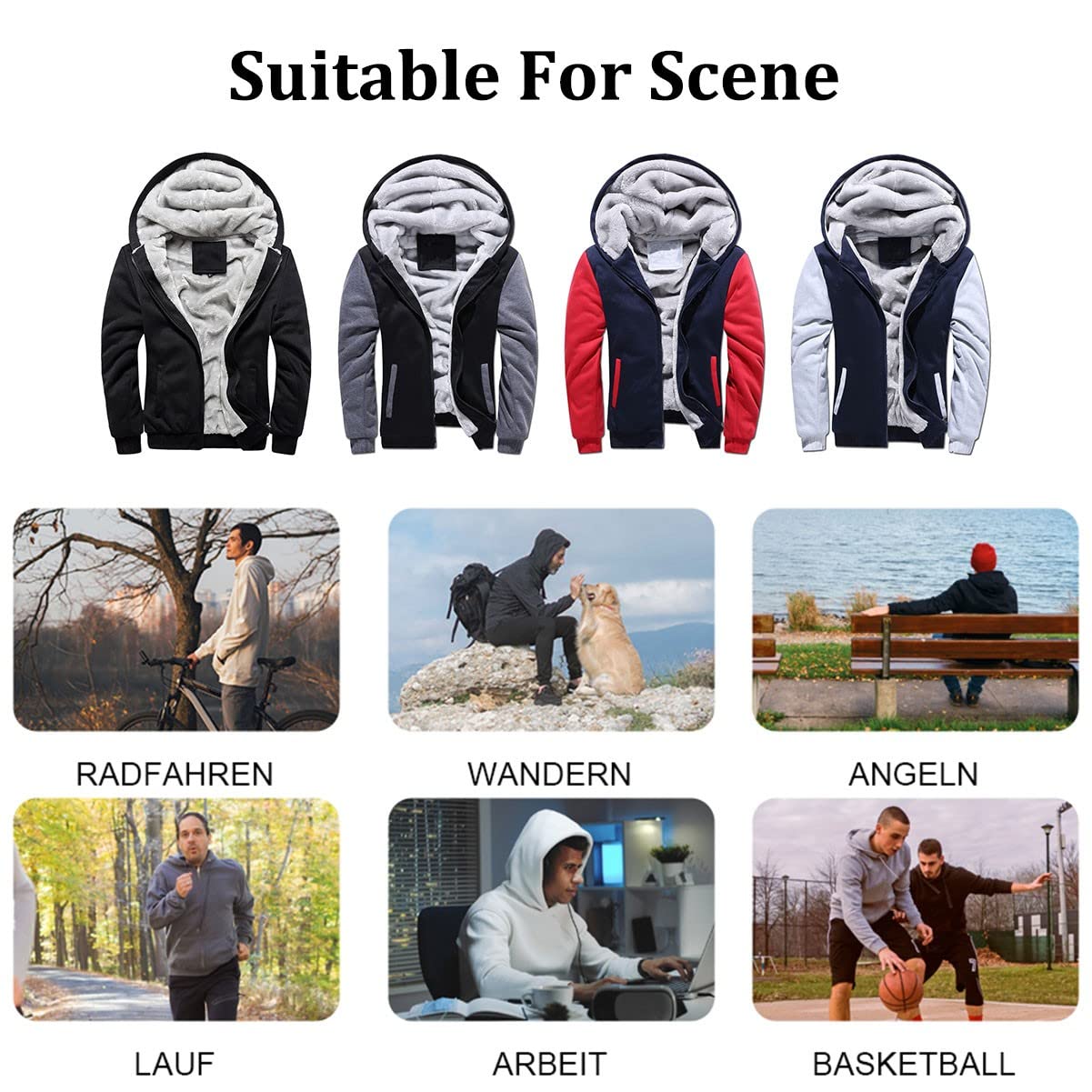 KouRy Herren Fleece Hoodies Jacken für Fast Furious Pullover Winter Warm Sweatshirt Casual Hooed Jacke Reißverschluss Dicke Mäntel