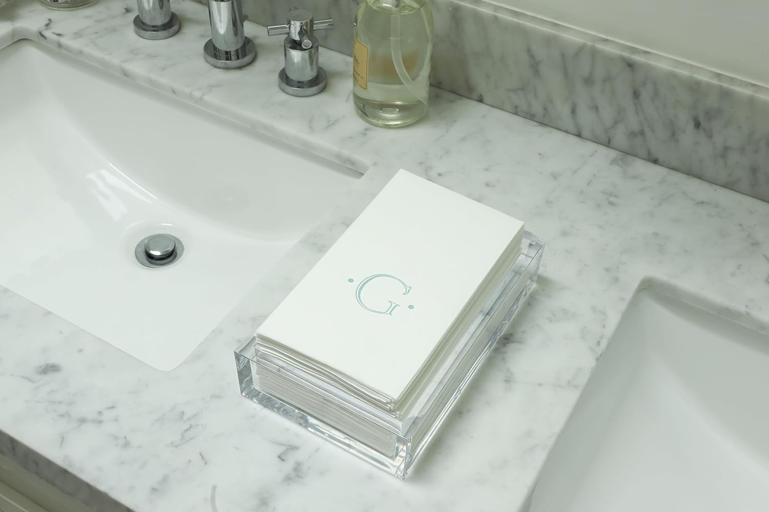 Caspari Napkin Holder, Guest Towel, Clear - Image 7