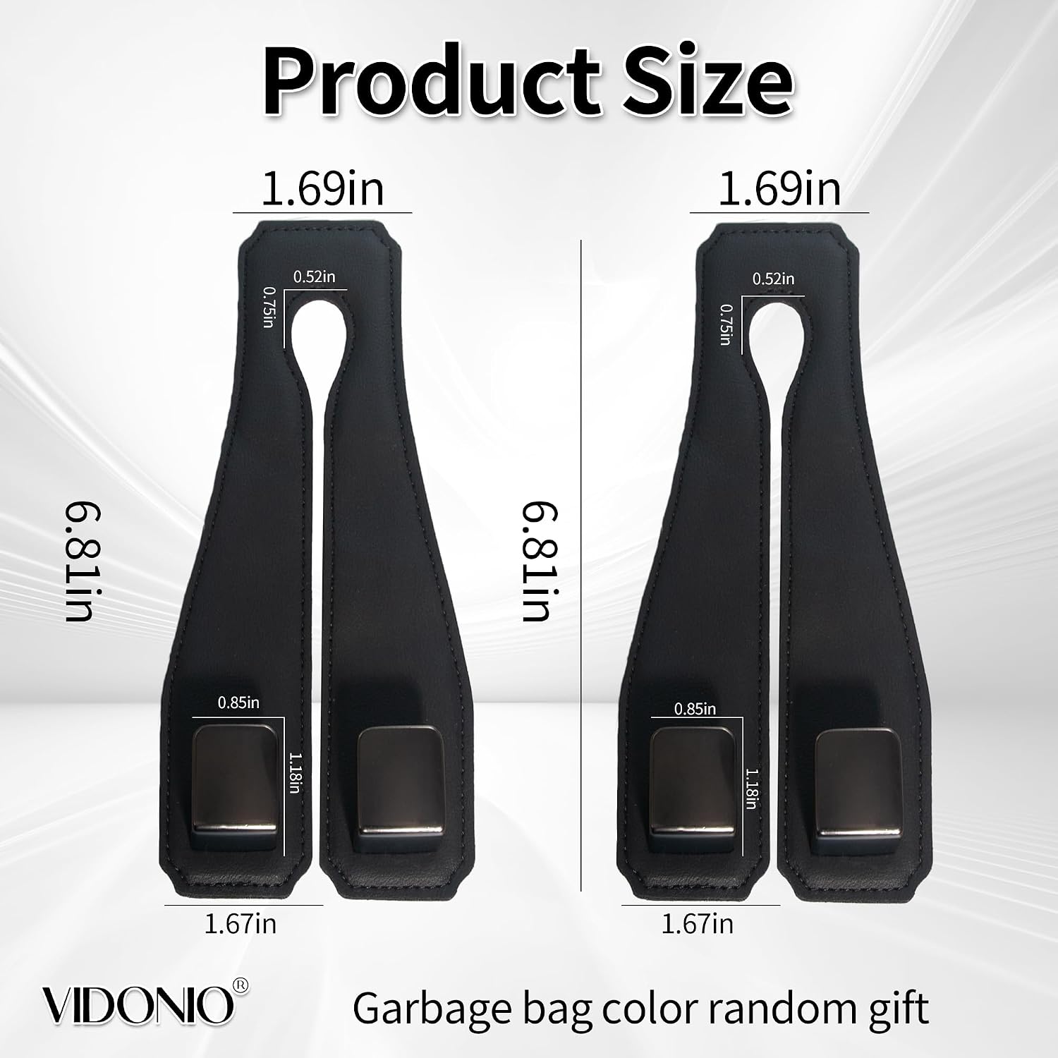 vidonio 4 Pack Leather Headrest Hooks for Car, Double Car Seat Back Storage Hook for Purses, Handbags and Grocery Bags, Heavy Duty Car Purse Holder, Universal Car Seat Headrest Hanger Accessories