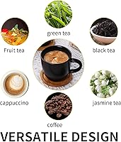 Vista 52 de Hasense Juego de tazas y platillos de porcelana para capuchino de 6 a 6 onzas Demitasse Espresso con asa, perfectas para café con leche, café moca