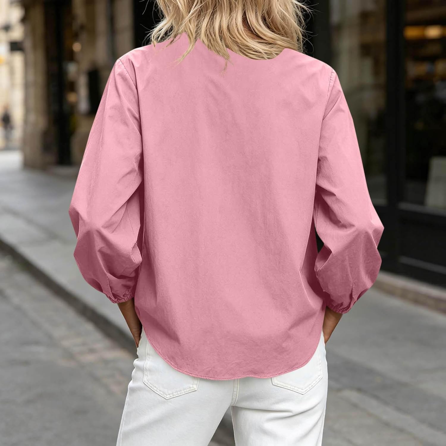 Women Stand Collar Zip Up Jacket Elastic Cuff Long Sleeve Loose Sun Shirts Lightweight Wind Resistant Outdoor Tops