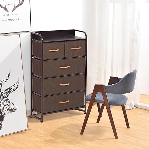 Miniatura 6 de SUN & SUMMER Cómoda con 8 cajones de almacenamiento con cajones de tela para dormitorio, entrada, pasillo, armario, organización de oficina (azul