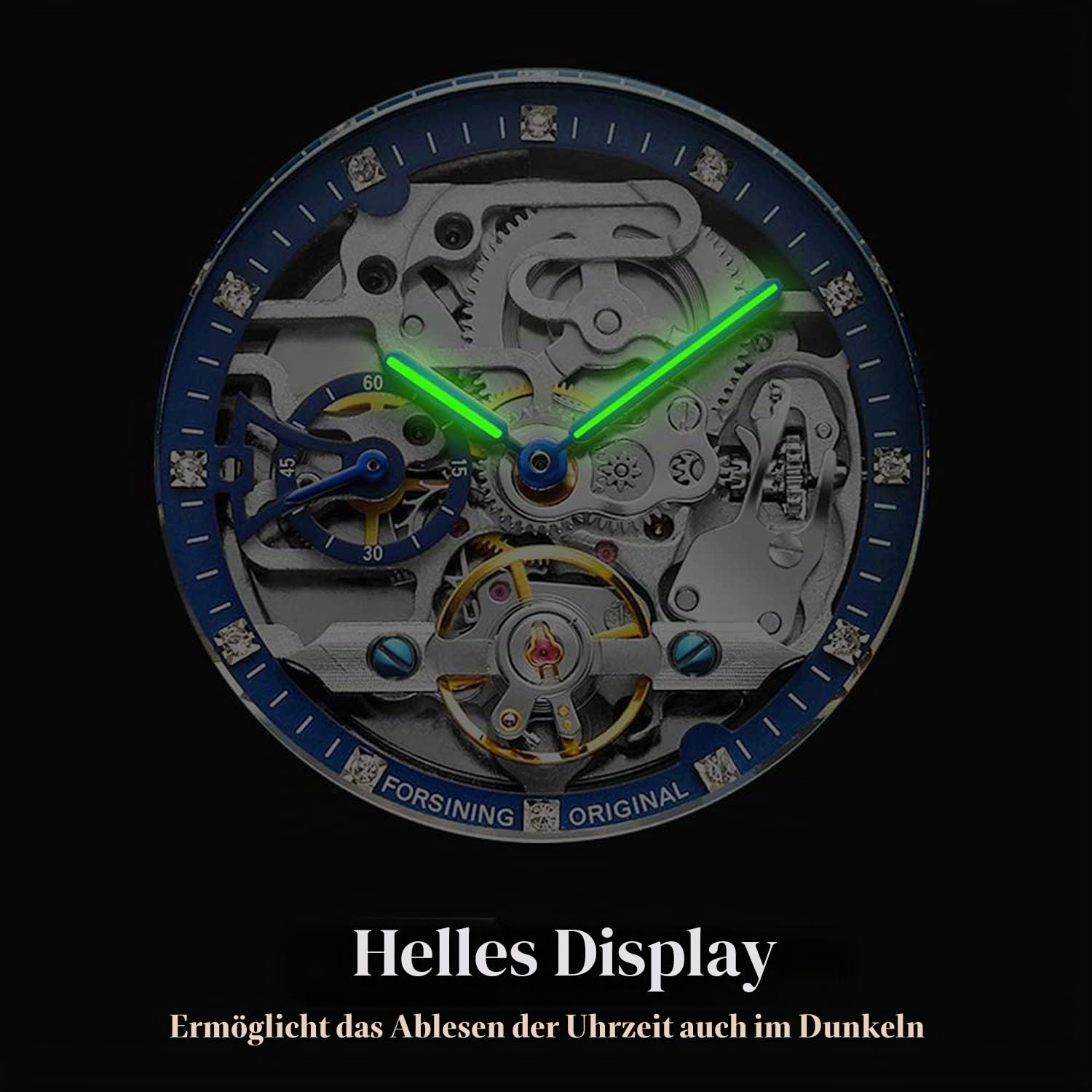 Tiong Business Automatic Herren Mechanische Uhr Skeleton Edelstahl Wasserdicht Mechanische Automatikuhr Herren…