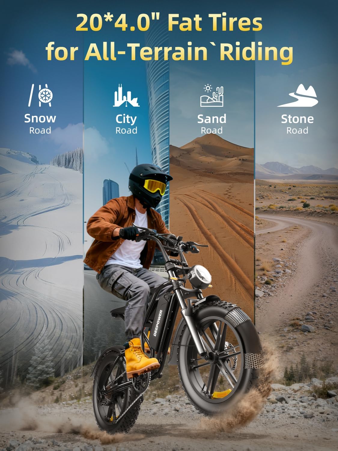 Rideon Electric Bike, 1500W Ebike for Adults, 32 MPH, 20 Fat Tire Electric Motorcycle,48V 13AH/20AH/25Ah Removable Battery Rideon Electric Bike, 1500W Ebike for Adults, 32 MPH, 20 Fat Tire Electric Motorcycle,48V 13AH/20AH/25Ah Removable Battery