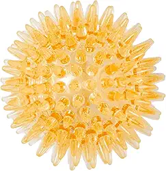 JAMBO PET Bolinha Para Cachorro Com Espinhos Macios Pequena Com Som Ideal Para Atividade Física, Facilita A Limpeza Dental E Fortalecimento Da Gengiva, Diversas Cores (Laranja)