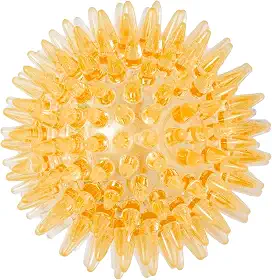 JAMBO PET Bolinha Para Cachorro Com Espinhos Macios Pequena Com Som Ideal Para Atividade Física, Facilita A Limpeza Dental E Fortalecimento Da Gengiva, Diversas Cores (Laranja)
