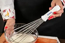 Fouet De Cozinha 30cm Profissional Cricri Com Batedores Em Aço Inox Fue Manual Clara Neve Doce Bolo Massa Batedor De Ovo Molho Misturador Branco Tipo Pera Reforçado Mixer Creme