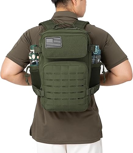 Miniatura 62 de QT&QY Mochilas tácticas militares para hombres, mochila Molle de 35 L, 45 L, bolsa grande de 3 días, mochila de senderismo con soporte para botella