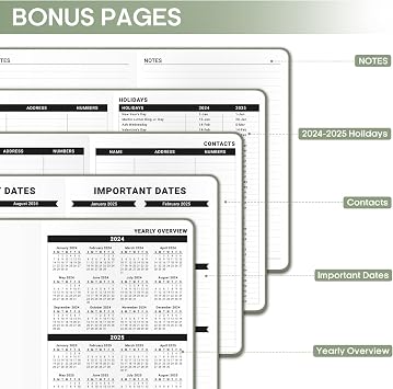 Academic Planner 2024-2025, Monthly & Weekly Calendar Planner Runs from July 2024 to June 2025, Hardcover School Teacher Student Planner, Perfect for School Office & Home Supplies, A5 Size(5.7 x 8.2) - Green