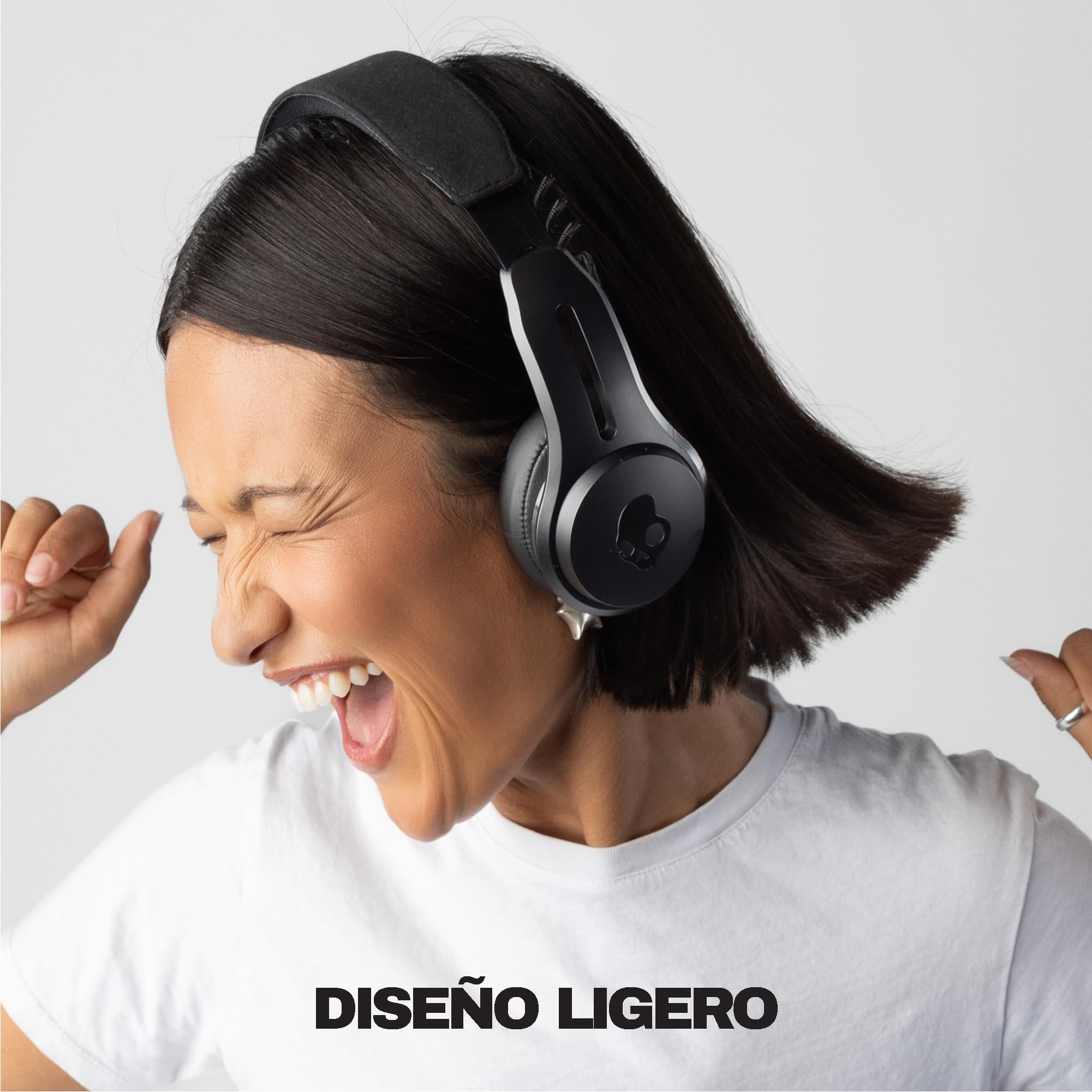Skullcandy Icon ANC Wireless On-Ear Bluetooth Headphones, Active Noise Cancelling, Up to 60 Hours Battery, Sweat Water Resistant, Foldable and Durable, Microphone for iPhone Android - True Black