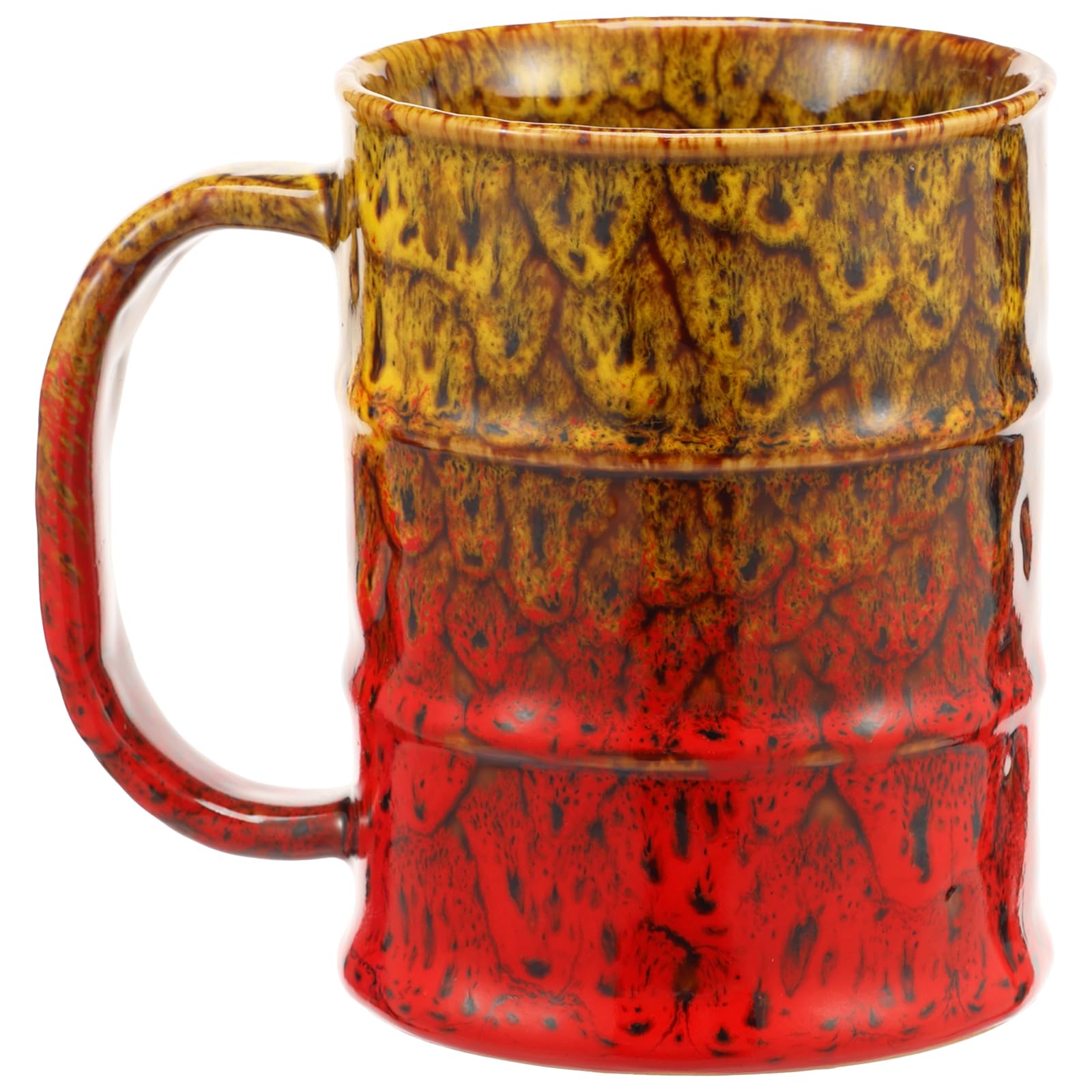 Bpyhebe Ceramic Coffee Mug, 700 ml Large Tea and Coffee Cup for Office and Home, Natural Gradient Effect, Dishwasher and Microwave Safe(Yellow Red)