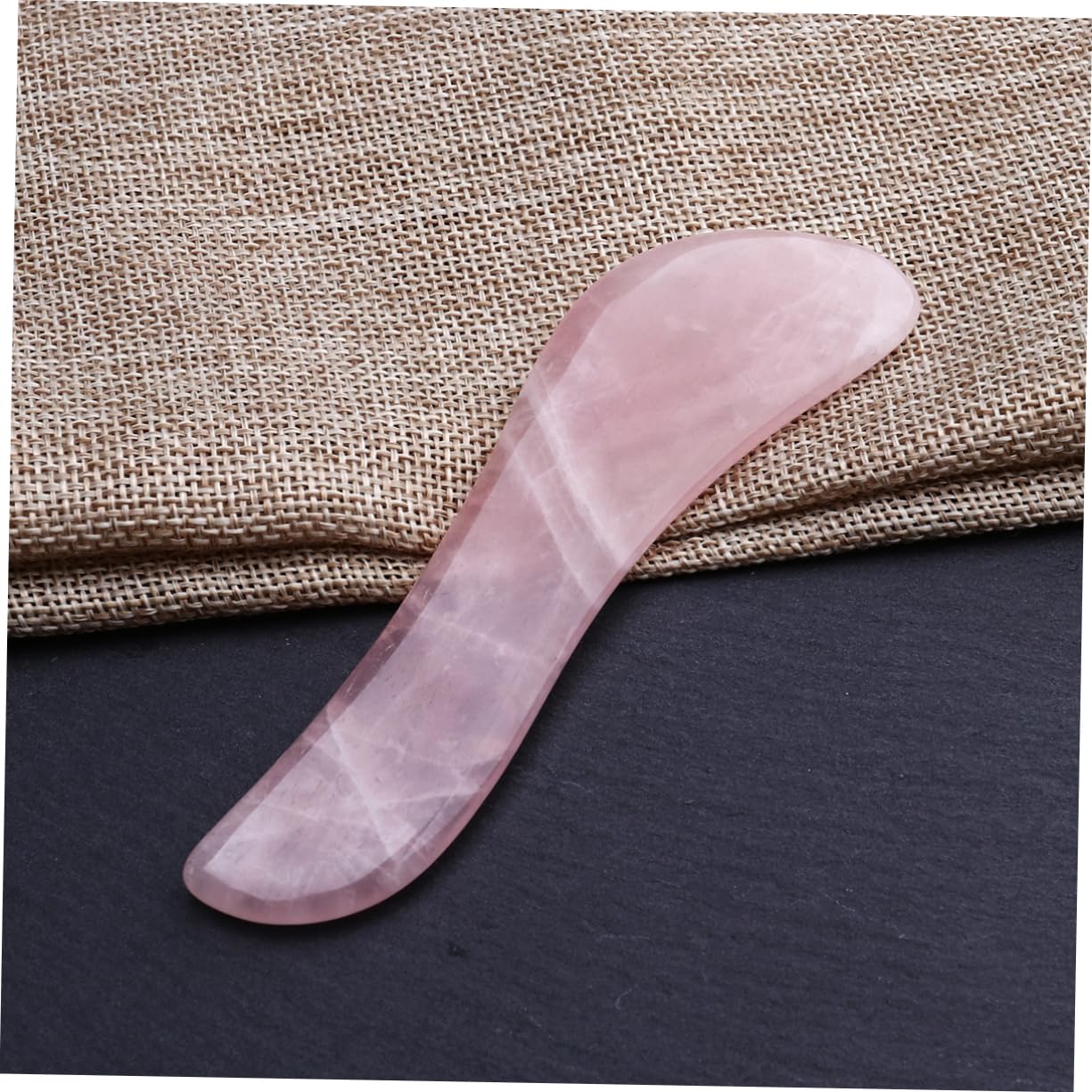 Healeved 3pezzi Strumento Di Massaggio Gua Sha Quarzo Rosa Shape Per Spa e Trattamenti Di Acupuntura Facile Da Usare Per Collo Viso Schiena e Piedi Realizzato Mano Statico e Sicuro Per La