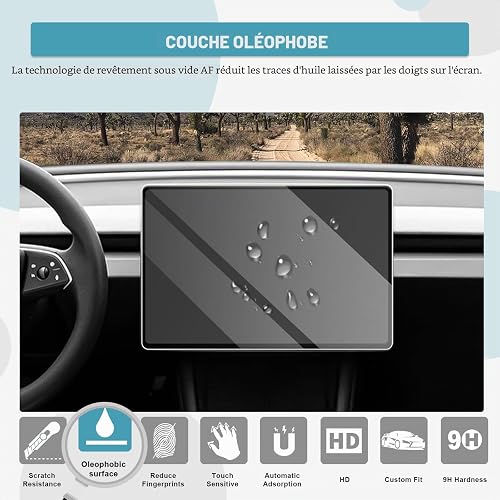 CDEFG Compatible with Tesla Model Y Juniper 2025/Model 3 2024 2025 Highland 15.4 + 8 Inches Navigation and Instrument Panel Tempered Glass Screen Protector Film Model Y Juniper 2025 Accessories 2PCS - 6