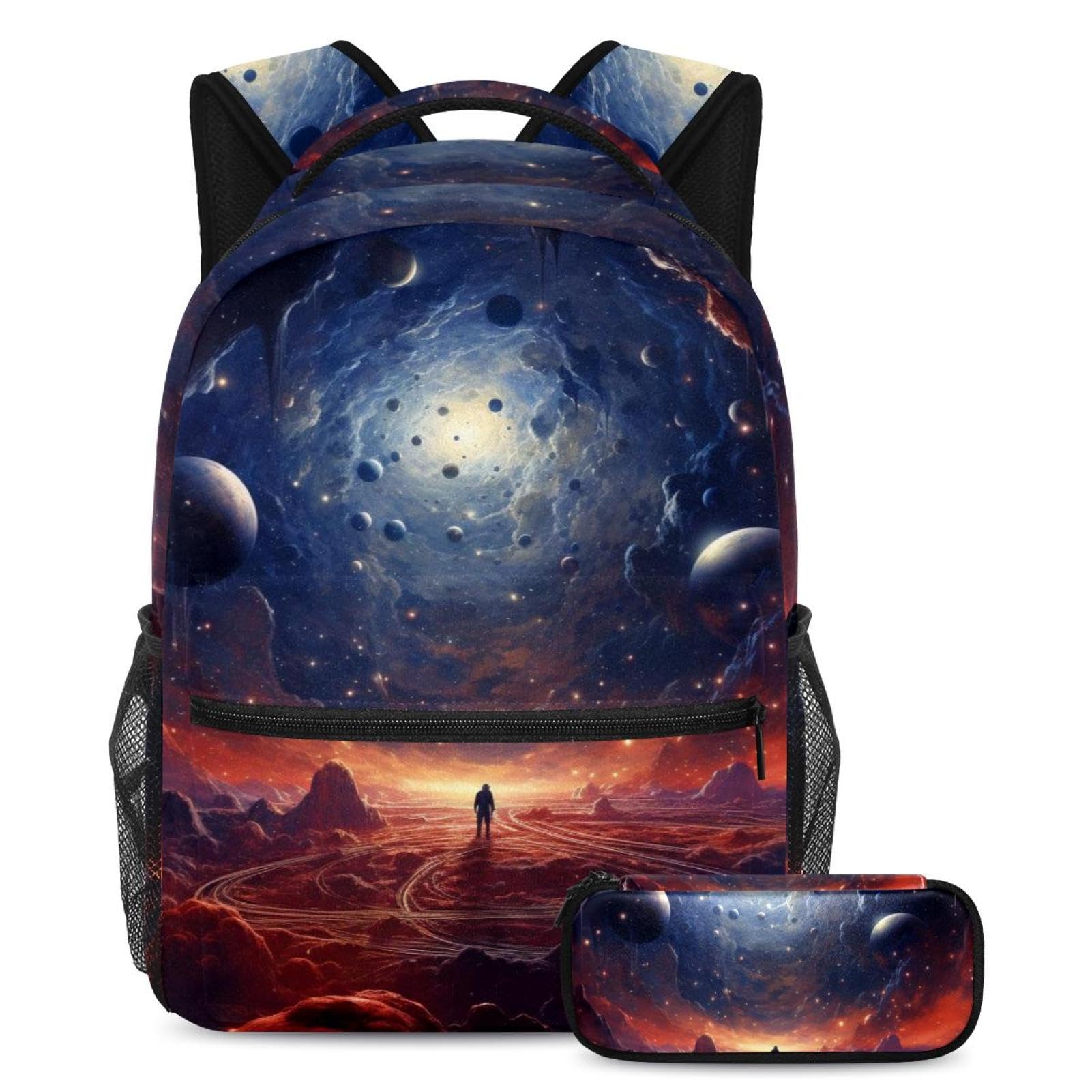 Sac à dos Galactic Space grand format 40cm avec trousse à crayons intégrée - 7