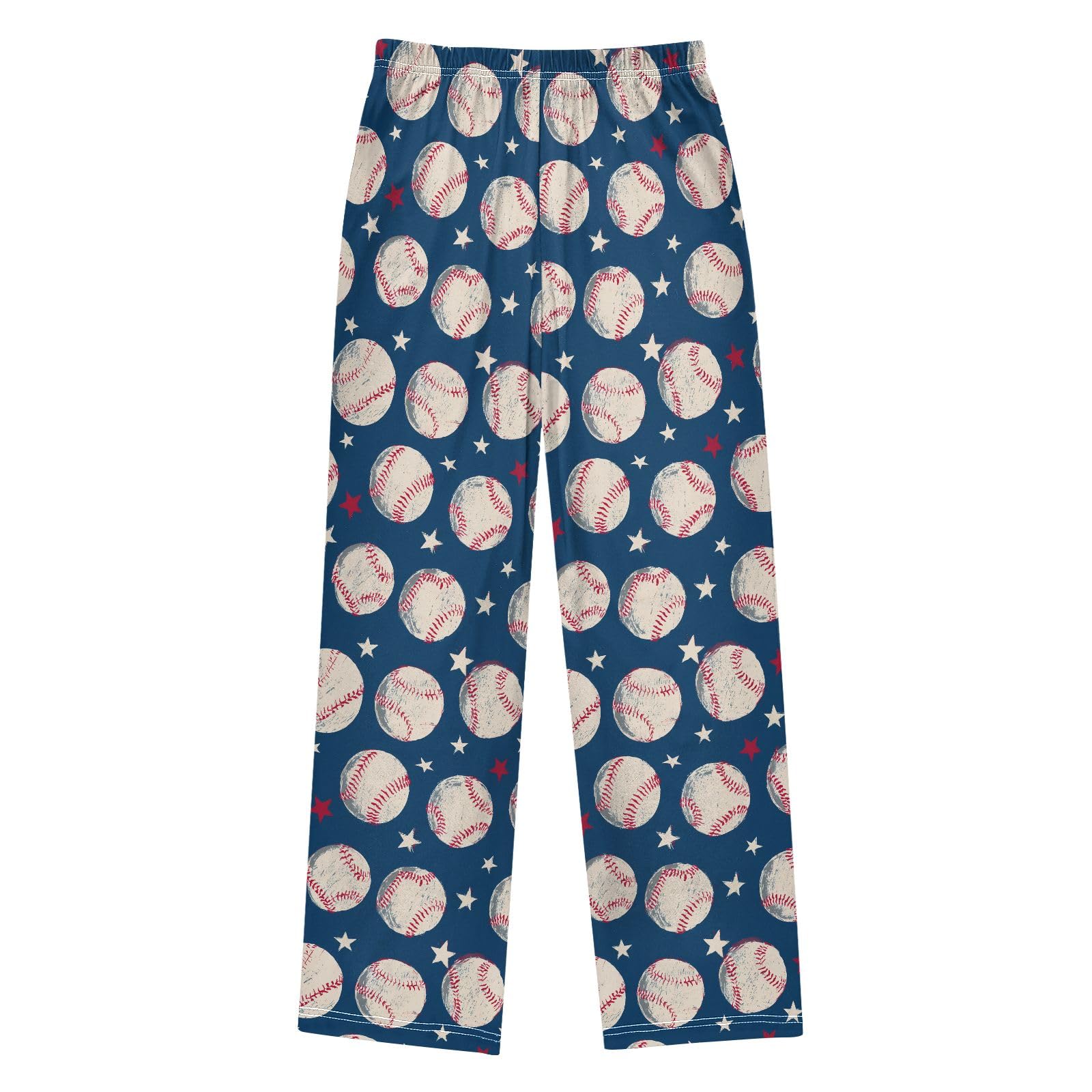 Pantalon de pyjama pour garçon motif baseball doux et confortable avec 2 poches