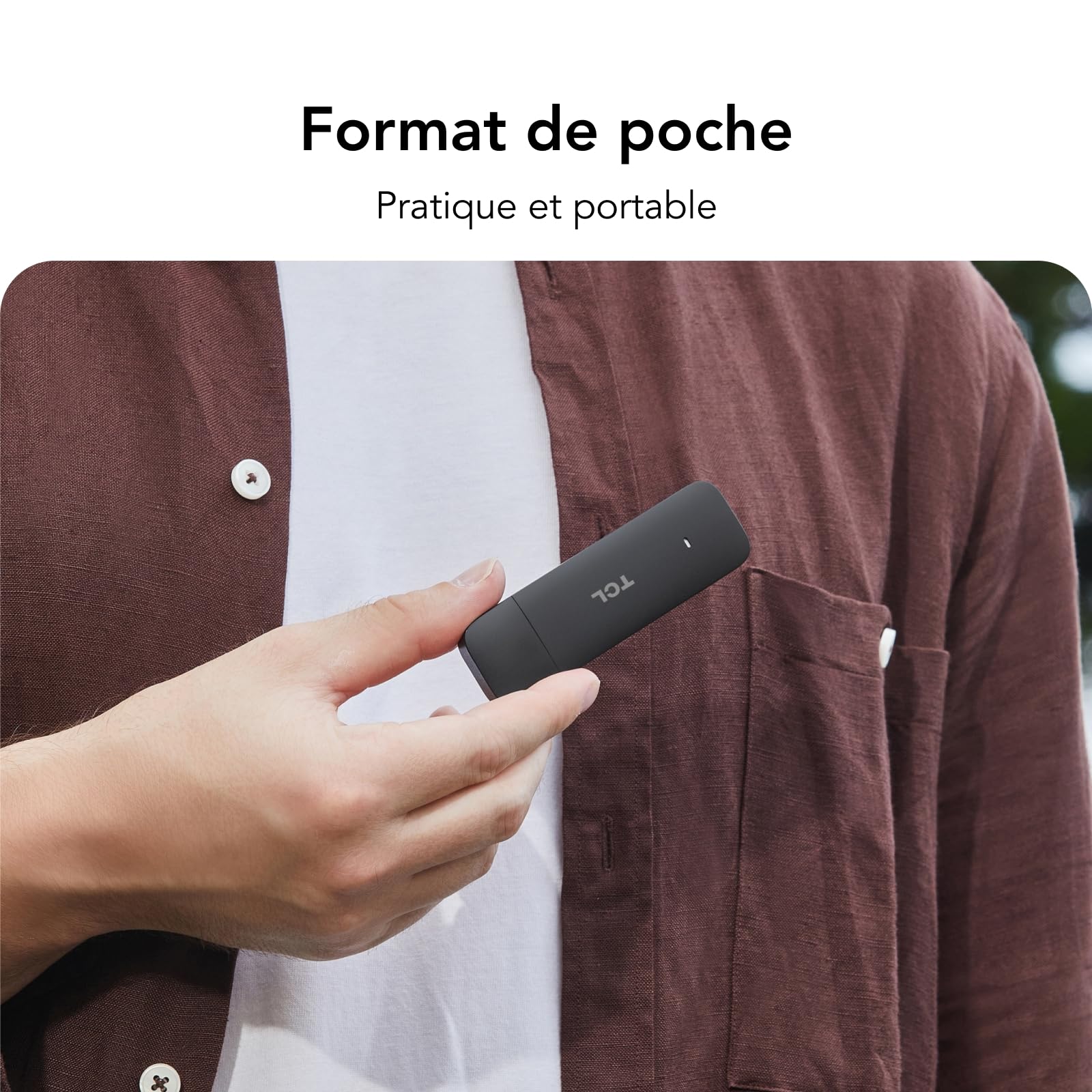 TCL LINKKEY IK41 - Clé USB 4G LTE Portable avec Une Vitesse de 150 Mbps, connectivité Plug-and-Play - Noir