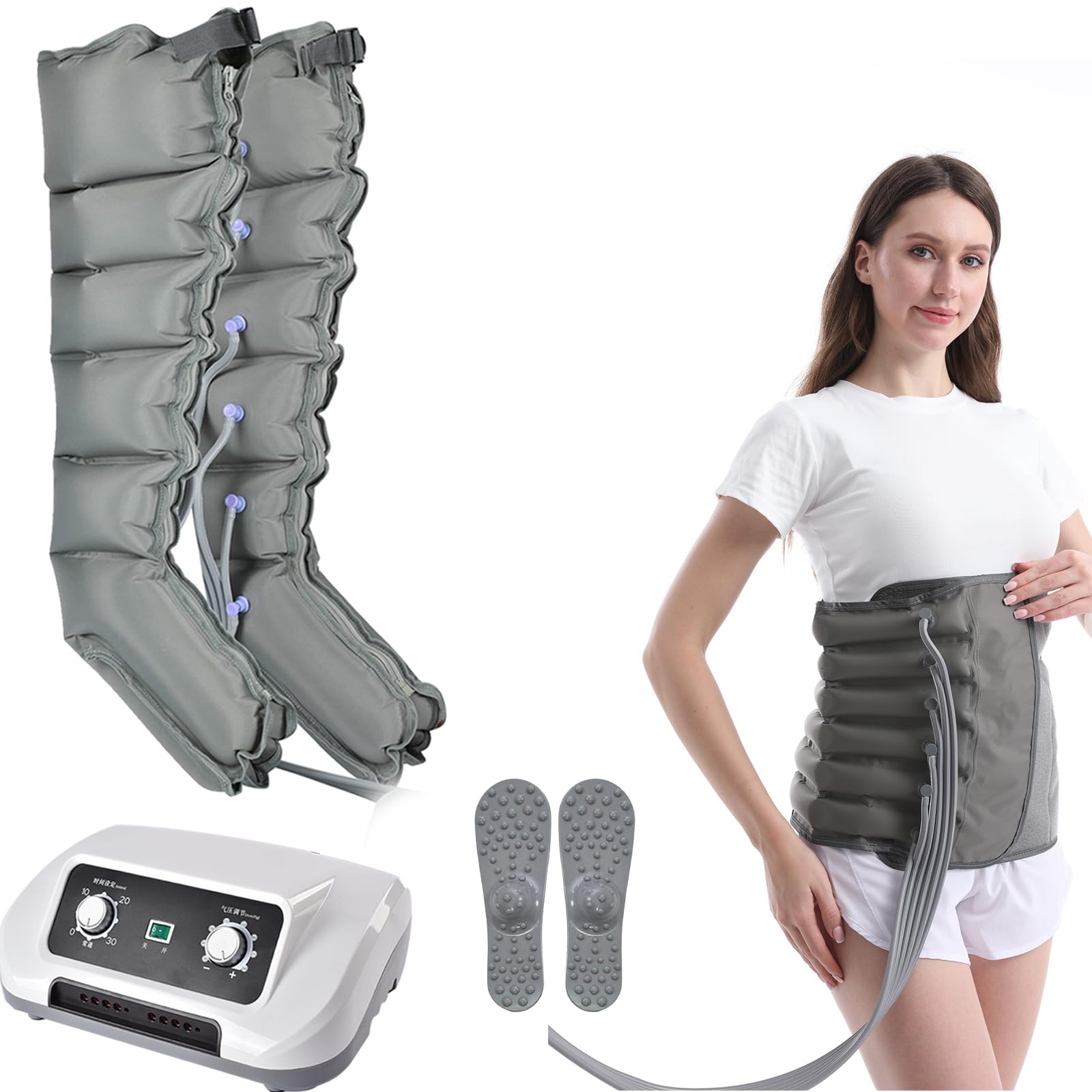 Urządzenie do masażu limfatycznego, buty kompresyjne, system regeneracji, 6-komorowe nogi, ramiona, talia, presoterapia, buty rekreacyjne do łagodzenia bólu i poprawy krążenia krwi