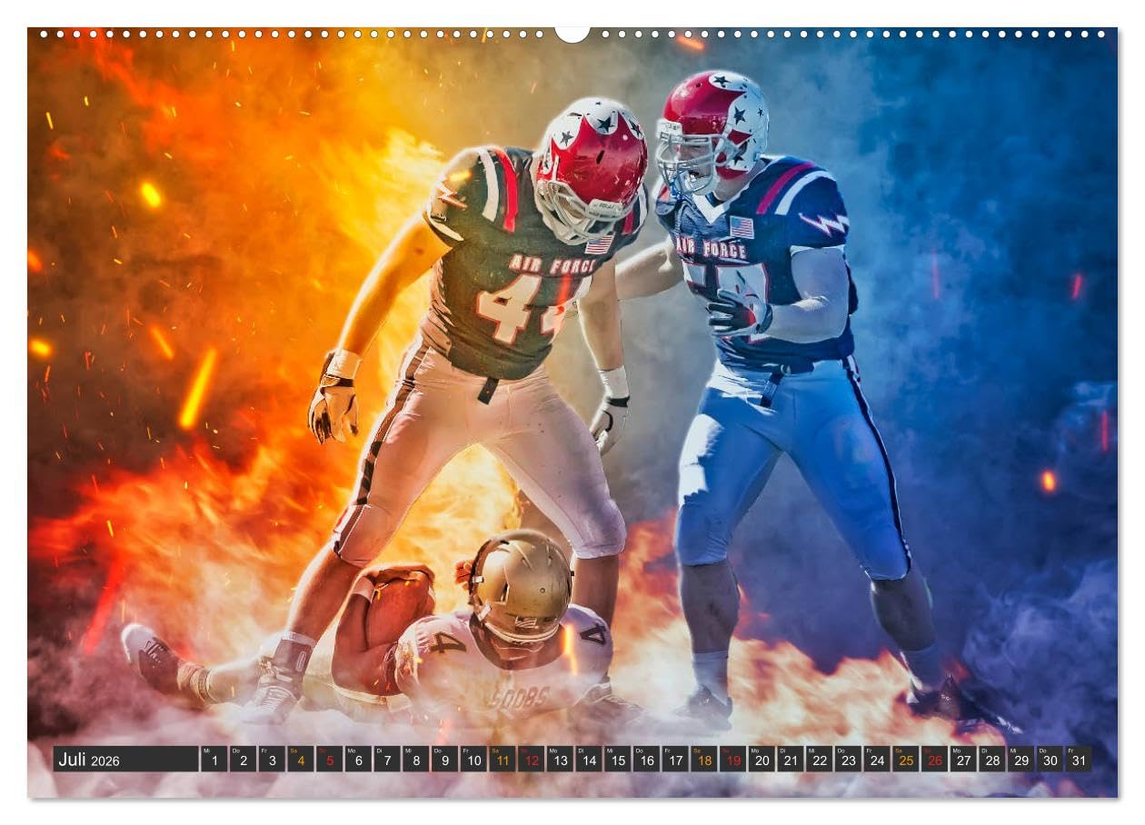 Faszination American Football (hochwertiger Premium Wandkalender 2026 DIN A2 quer), Kunstdruck in Hochglanz: American Football, faszinierender Teamsport. (CALVENDO Sport)