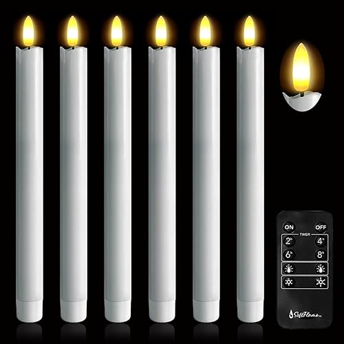 Arora Juego de 6 velas cónicas LED sin llama de 9 pulgadas