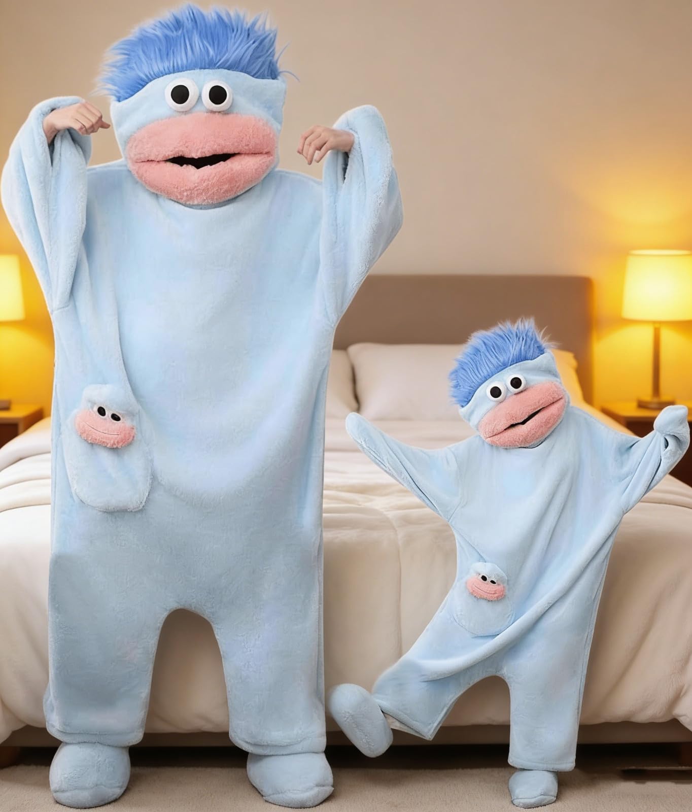 Ybing Erwachsene Onesie Schlafoverall, Karneval Kostüm Fleece Pyjama