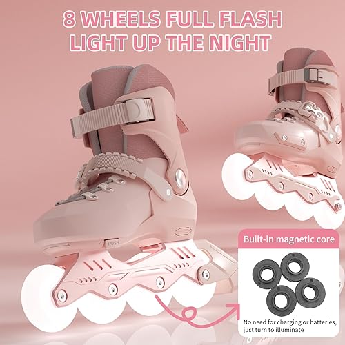 Miniatura 6 de SWAY Patines en línea ajustables para niños, adolescentes y adultos, ruedas iluminadas de alto rendimiento, patines en línea ideales para niños y
