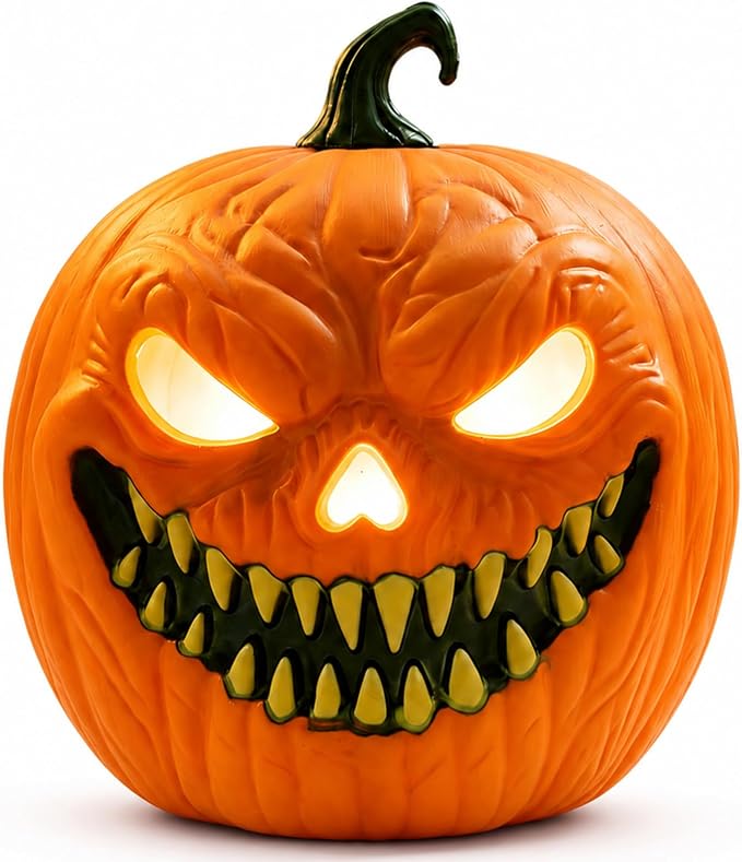 Light-up Halloween jack-o-lantern with sound effects