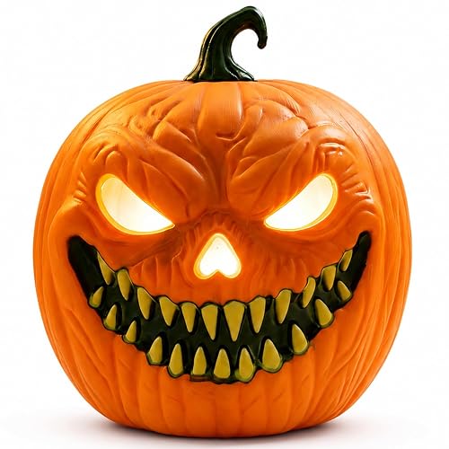 Halloween Pumpkin Lantern with Terrifying Sound Effects, 9.45''Jack O Lantern