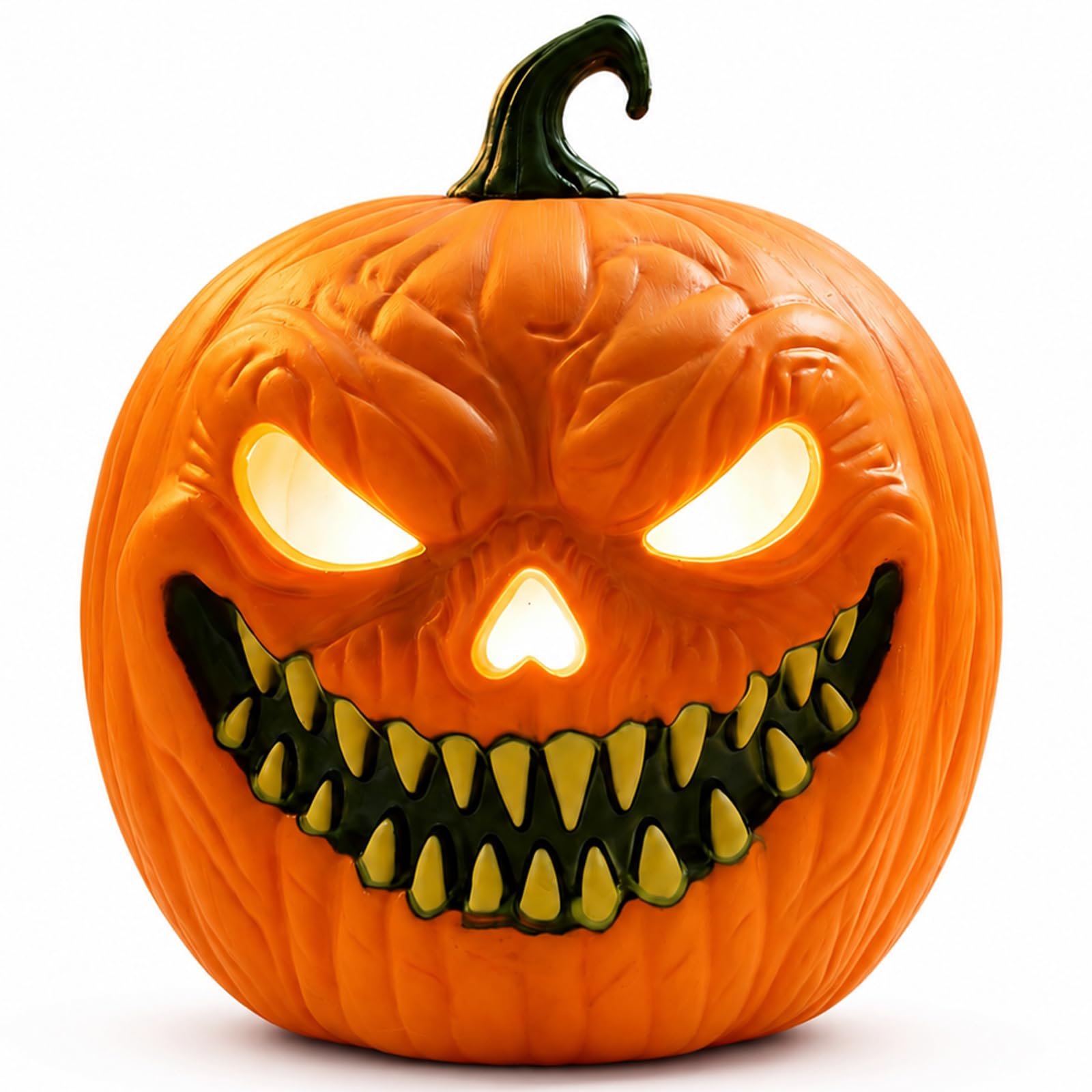 Halloween Pumpkin Lights, Sound Activated Light Up Decor with 3 Voice-Controlled Modes and Hanging Hook, for Indoor Outdoor Party and Haunted House Displays.