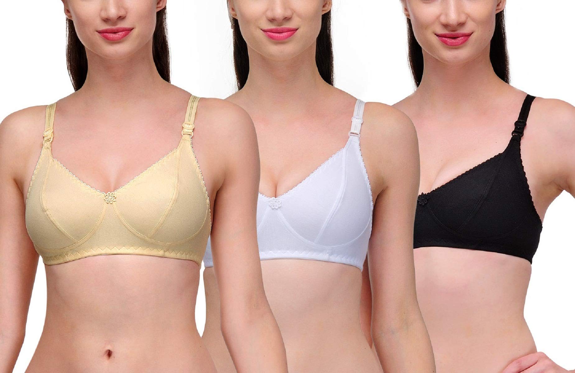 softskin Women's Non-Wired Full-Coverage Bra-Pack of 3-picture-47