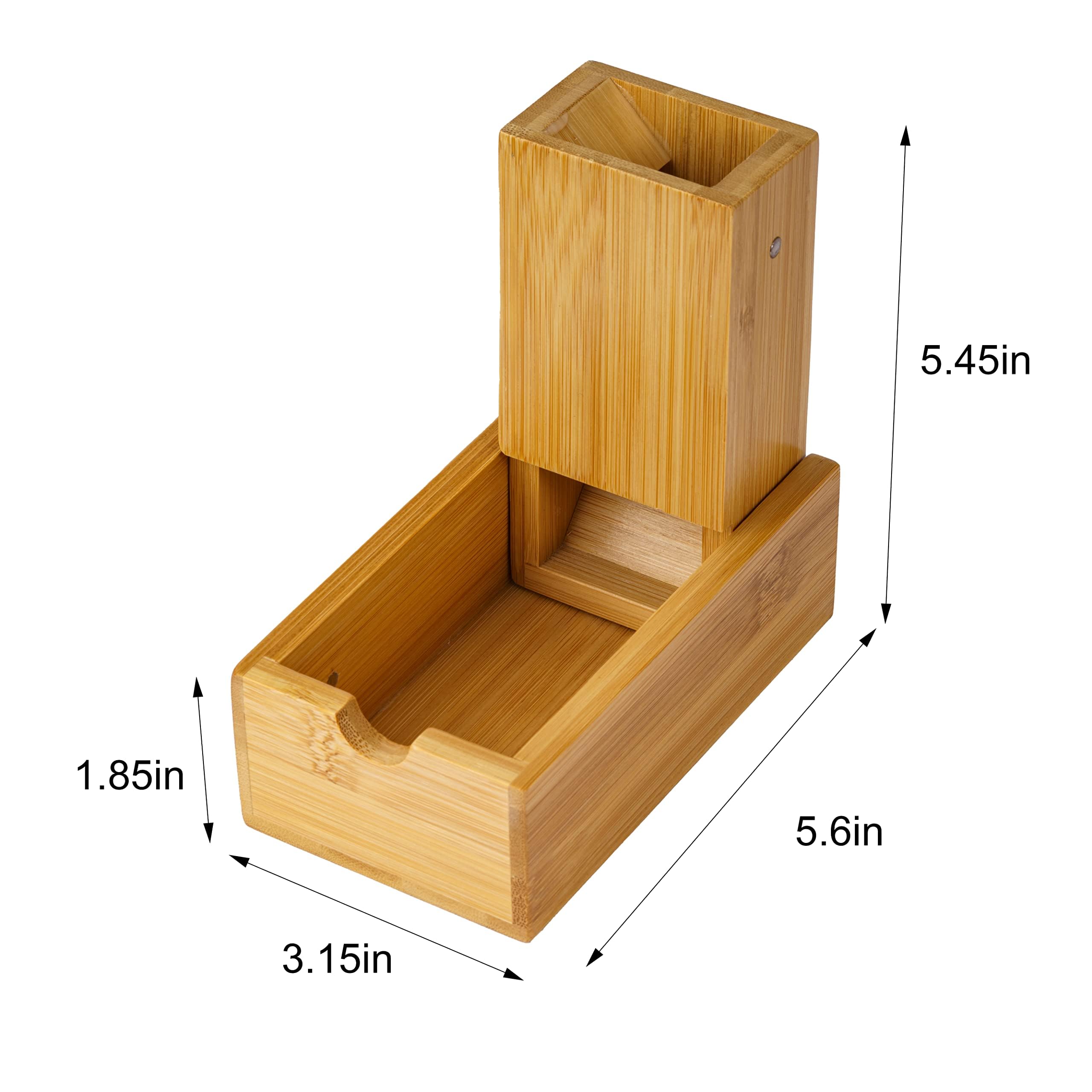 Cusdie Torre de Dados de bambú Plegable de Madera para Dungeons and Dragons, Juego de Mesa, D&D, RPG (sin Logotipo)