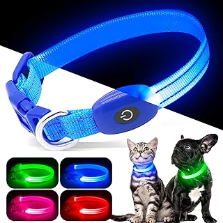 Kpuplol Leuchthalsband Hund, Hundehalsband Leuchtend, Wiederaufladbar Hundehalsband Leuchtend LED Halsband für Hunde Einstellbare Größe, 2 Beleuchtungsmodi für Kleine Mittlere Große Hunde product image