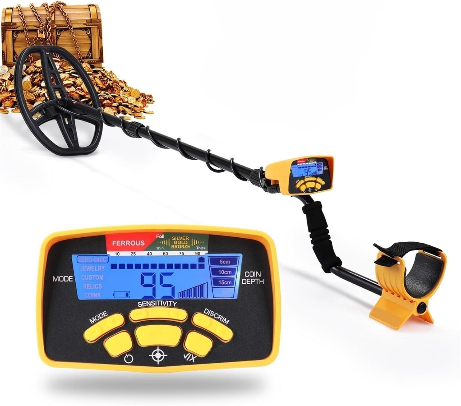 デジタル ディスプレイ ライト ゴールド ディガー地下長距離が付いている金属探知機 幅広い用途(6450 with small de 金属探知機  地下金属探知機 銅用 オールラウンド トレジャーシーカー 地下ゴールドディガー ゴールド 金属探知機 ハンドヘルド金属探知機 トラッカー ...