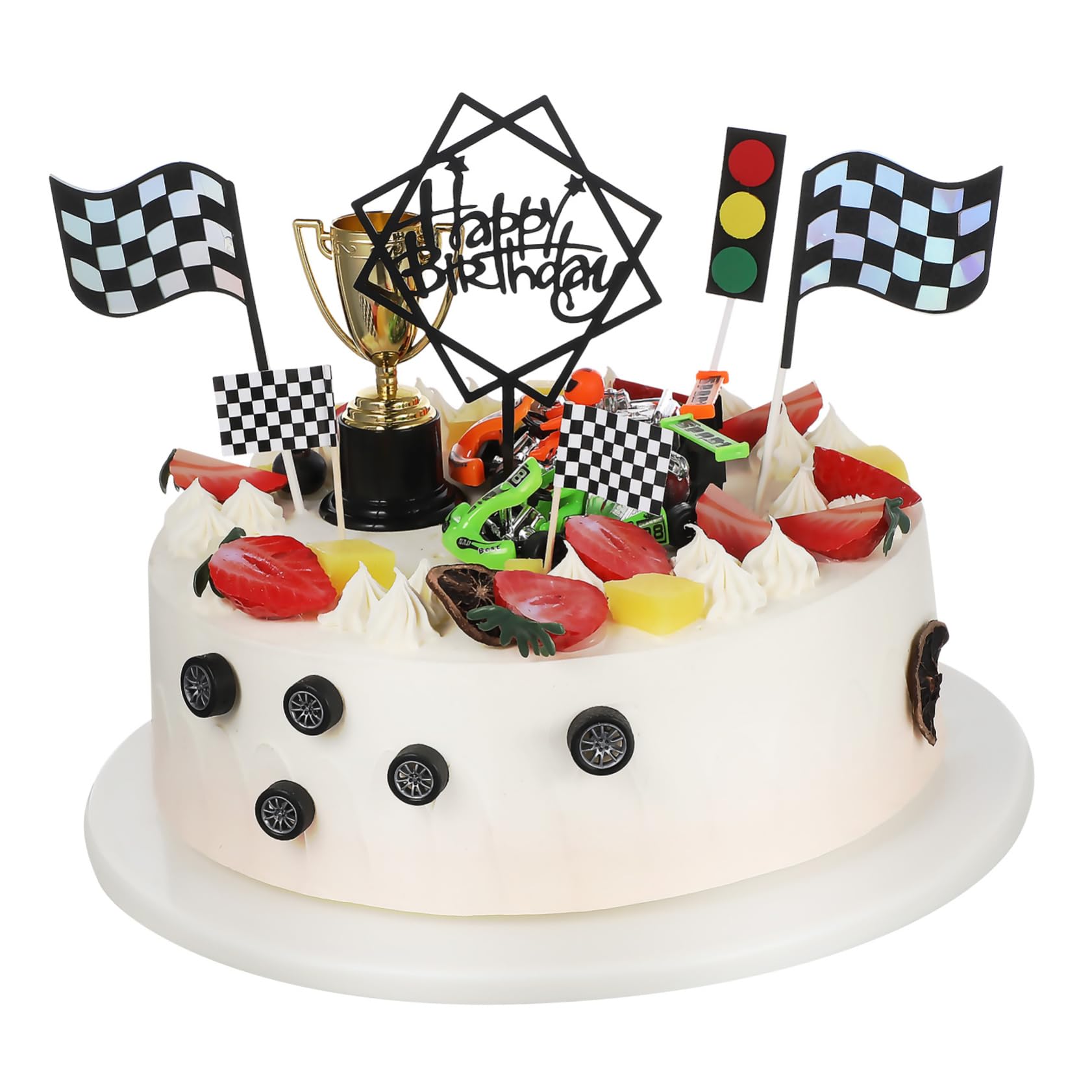 Decorazione 23 Pezzi Auto da Corsa Torta in Carta per Feste Bambini