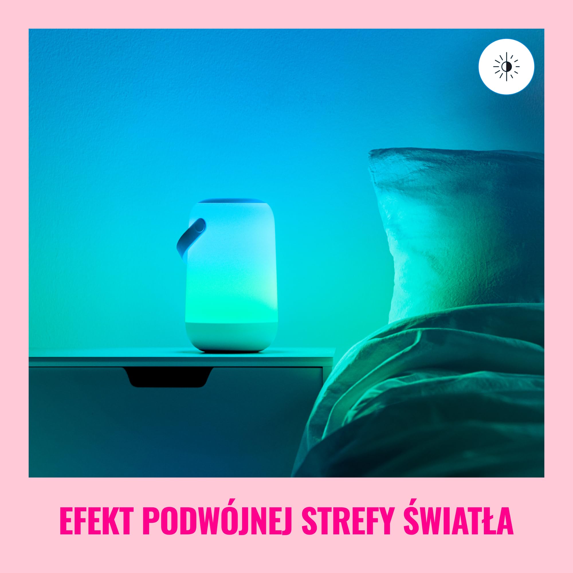 WiZ Inteligentna lampa stołowa True Portable, Wi-Fi, wiele odcieni bieli, szeroka paleta kolorów, sterowanie aplikacją i dotykowo