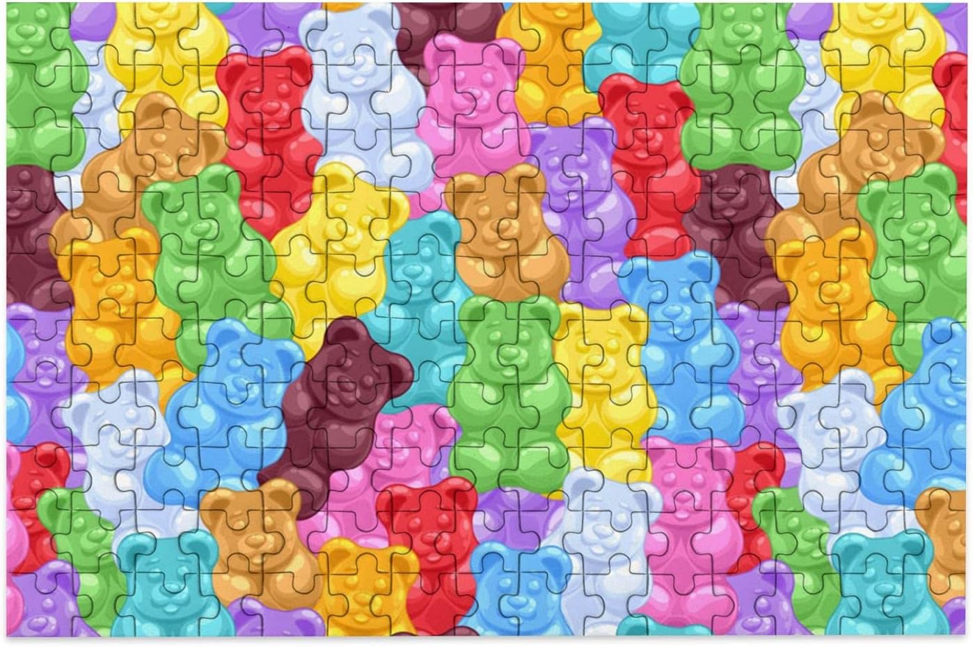 Nigorsd Rainbow Gummy Bear Candy Puzzle Puzzles for