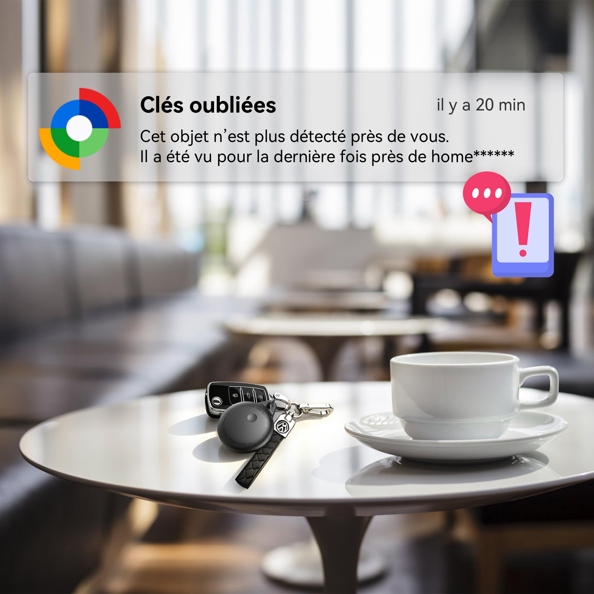 Air Tracker Android sans Abonnement, 4 Traceur Localisateur D’Objets, Smart Tracker Tag Fonctionne avec l’app Google Localiser, IPX6 Bluetooth Tracker pour Les Clés,Portefeuilles,Valises