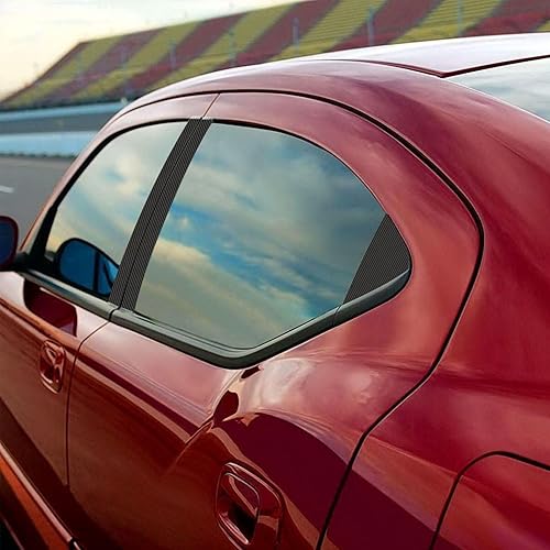 Miniatura 4 de TOMALL Calcomanías de vinilo para poste de ventana de automóvil compatibles con Dodge Charger 2006-2010, calcomanías de columna de ventana de fibra