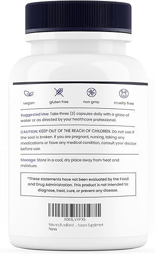 Miniatura 7 de Nature's Pure Blend Cápsulas de canela de Ceilán con suplemento de curcumina de cúrcuma - Extracto de canela para apoyo celular - Suplemento