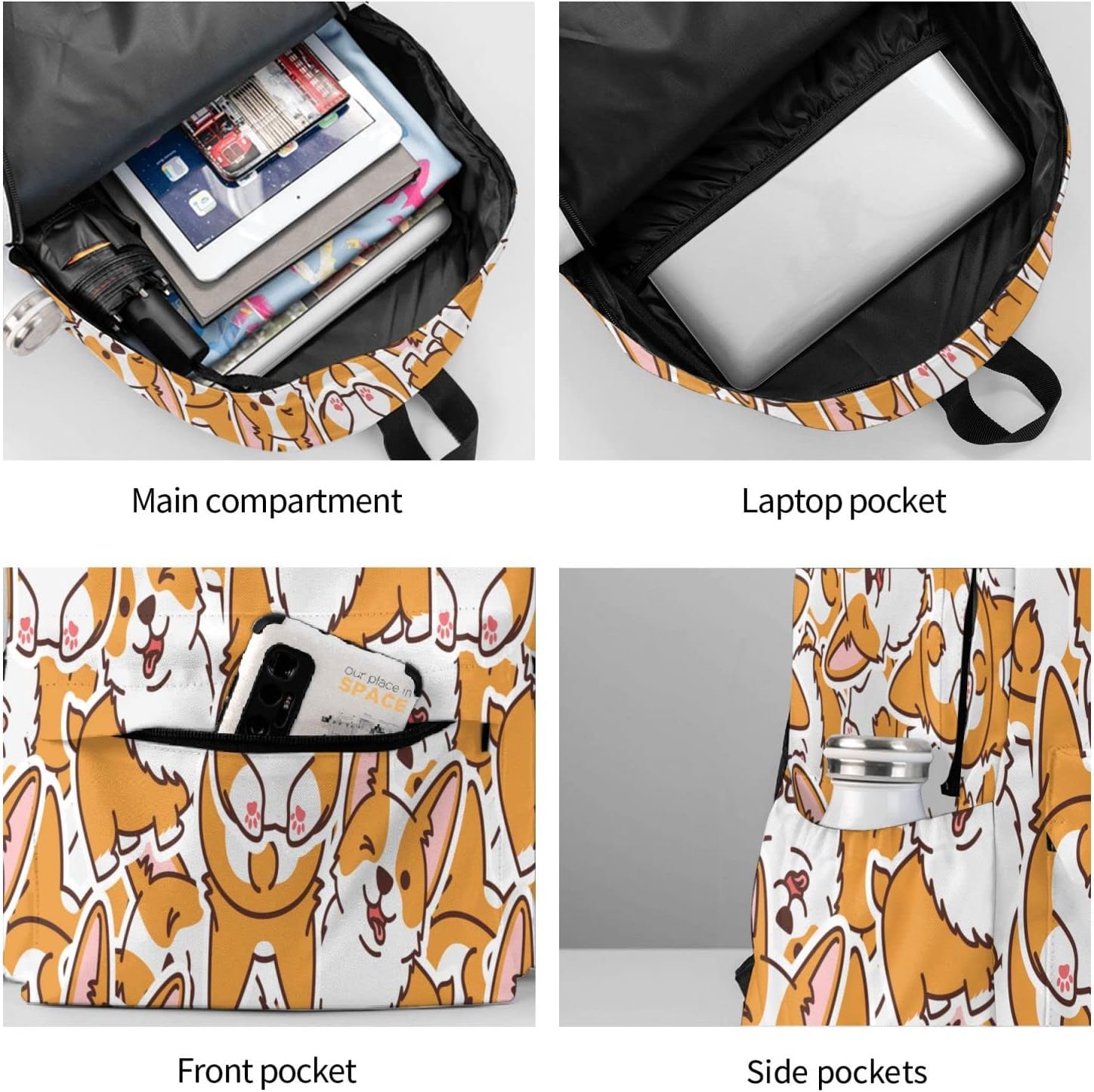 Corgi Backpack 16 Inches Lightweight Travel Laptop Backpack