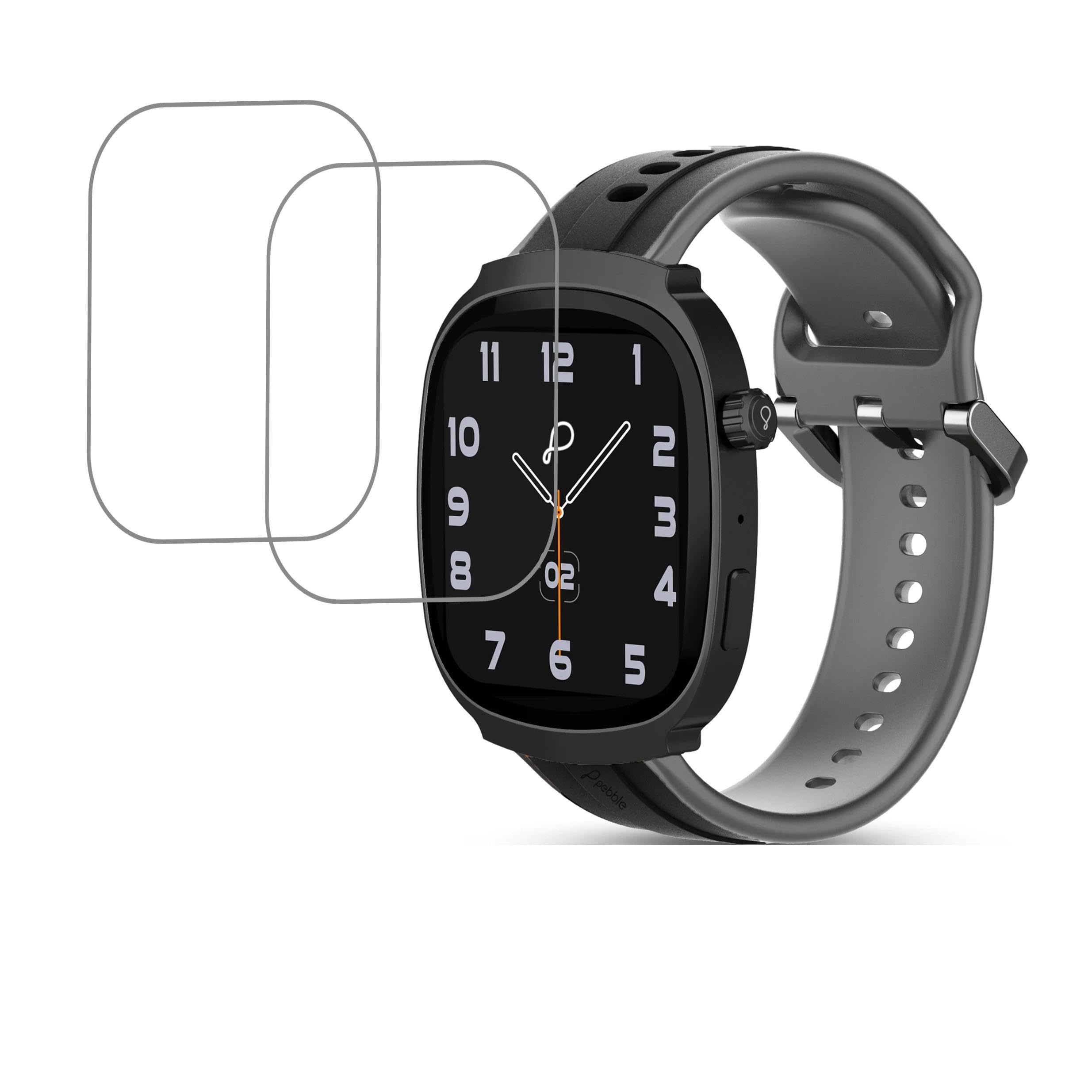 DVTECH® Pebble Axis Compatible Smartwatch Screen Protector Protective Ultra Clear Unbreakable (Flexible Screen Protector) (Pack of 02)