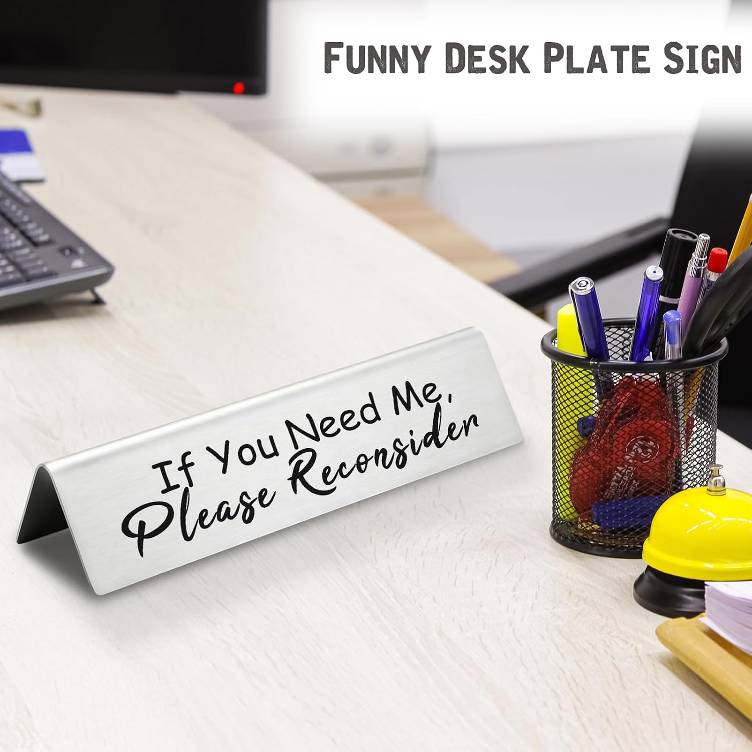 Funny Sarcastic Desk Name Plate Sign for Office Cubicle Desktop TT7 image 2