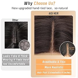 AISI HAIR Ombre Pink Wig for Women, Long Wavy Lace Hairline Middle Part Synthetic Heat Resistant Wig for Daily Party-26 Inch